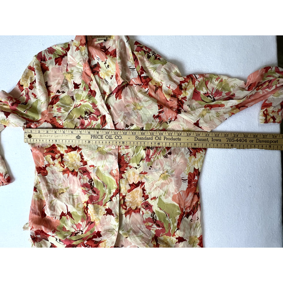 Notations Floral Blouse And Skirt Set Women’s Size XL Sheer Beach Wedding Easter - Picture 9 of 15